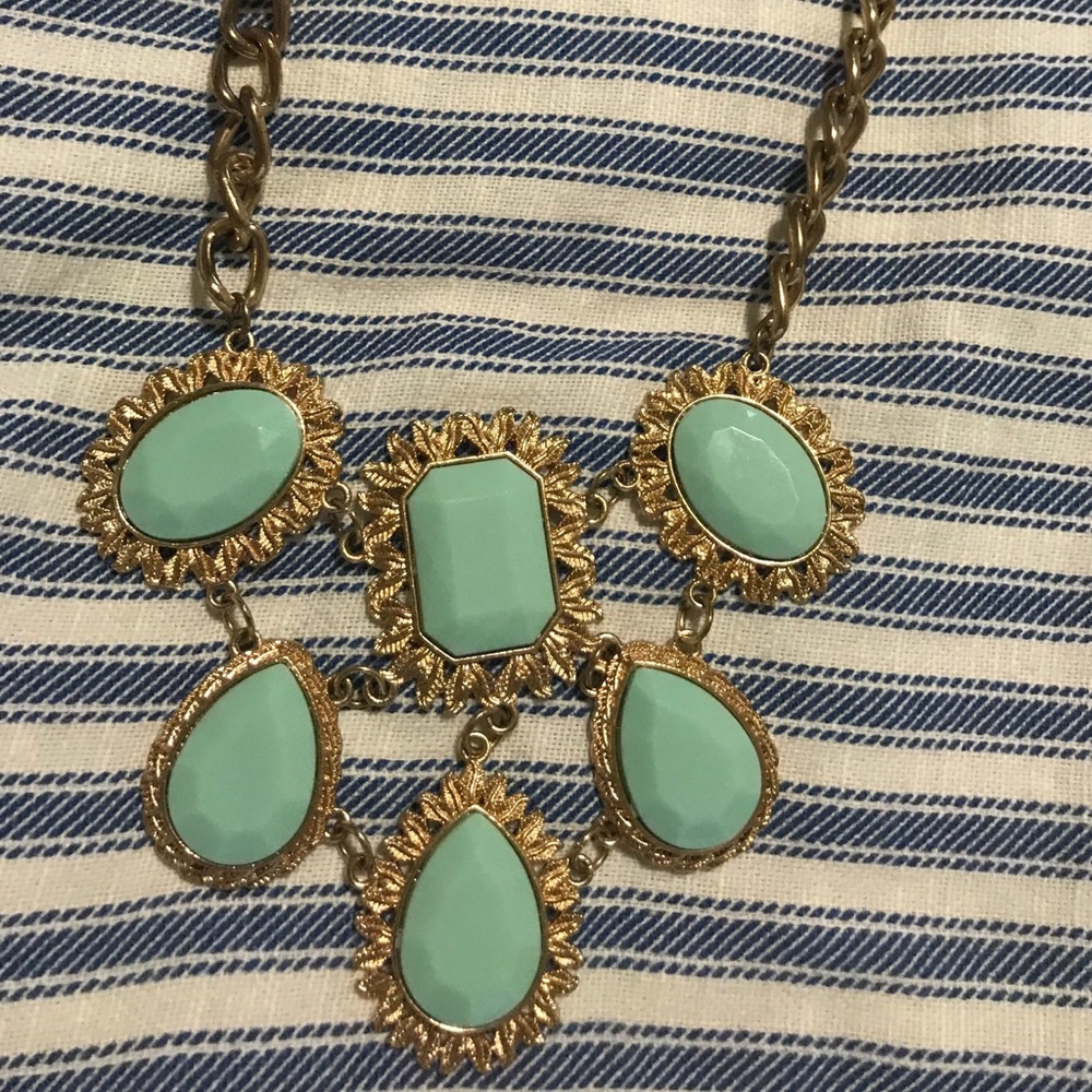 Mint green statement necklace